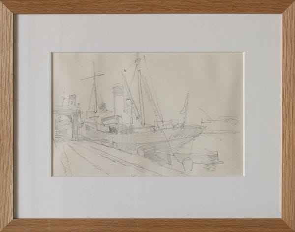 Stoomschip aan kade